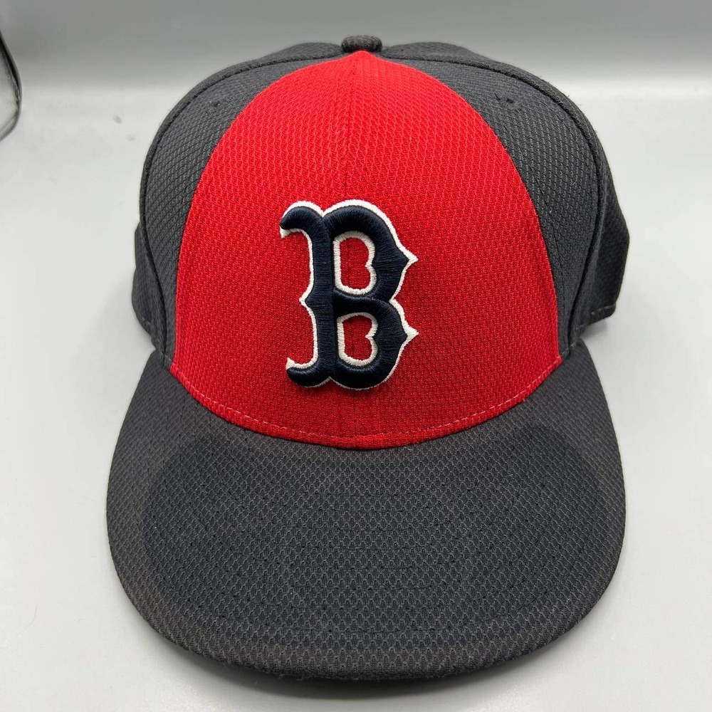 Boston Red Sox Hat Men 7 1/4 Black Red Embroidered 59Fifty New Era Fitted Cap